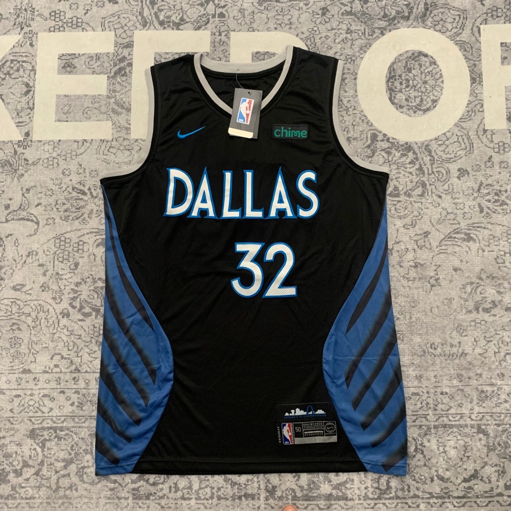 Nike Dallas Mavericks Jersey Mens 50 L Black NWT Flagg 32 City Edition Swingman